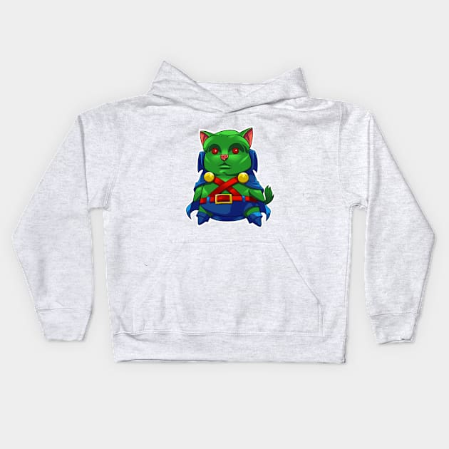 Martian Manhunter PopCat! Kids Hoodie by theninjabot